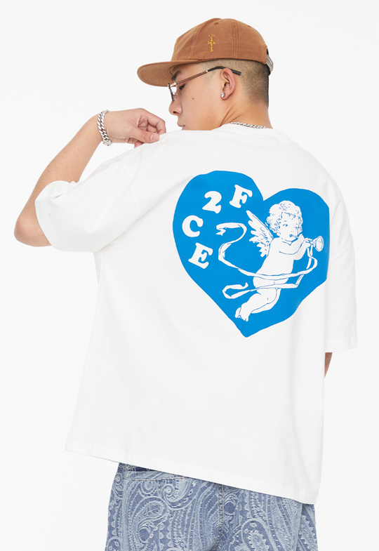 F2CE Love Heart Angel Print Tee