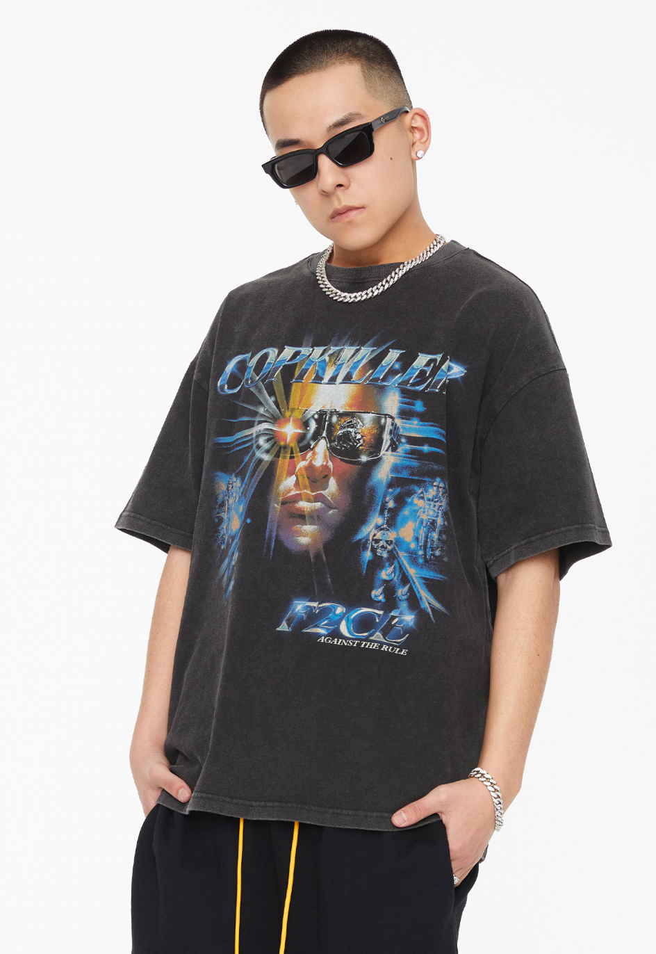 F2CE Vintage Print Washed Tee