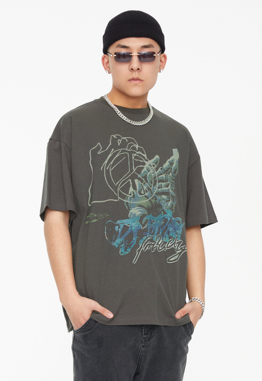 F2CE Peace Graffiti Vintage Print Tee