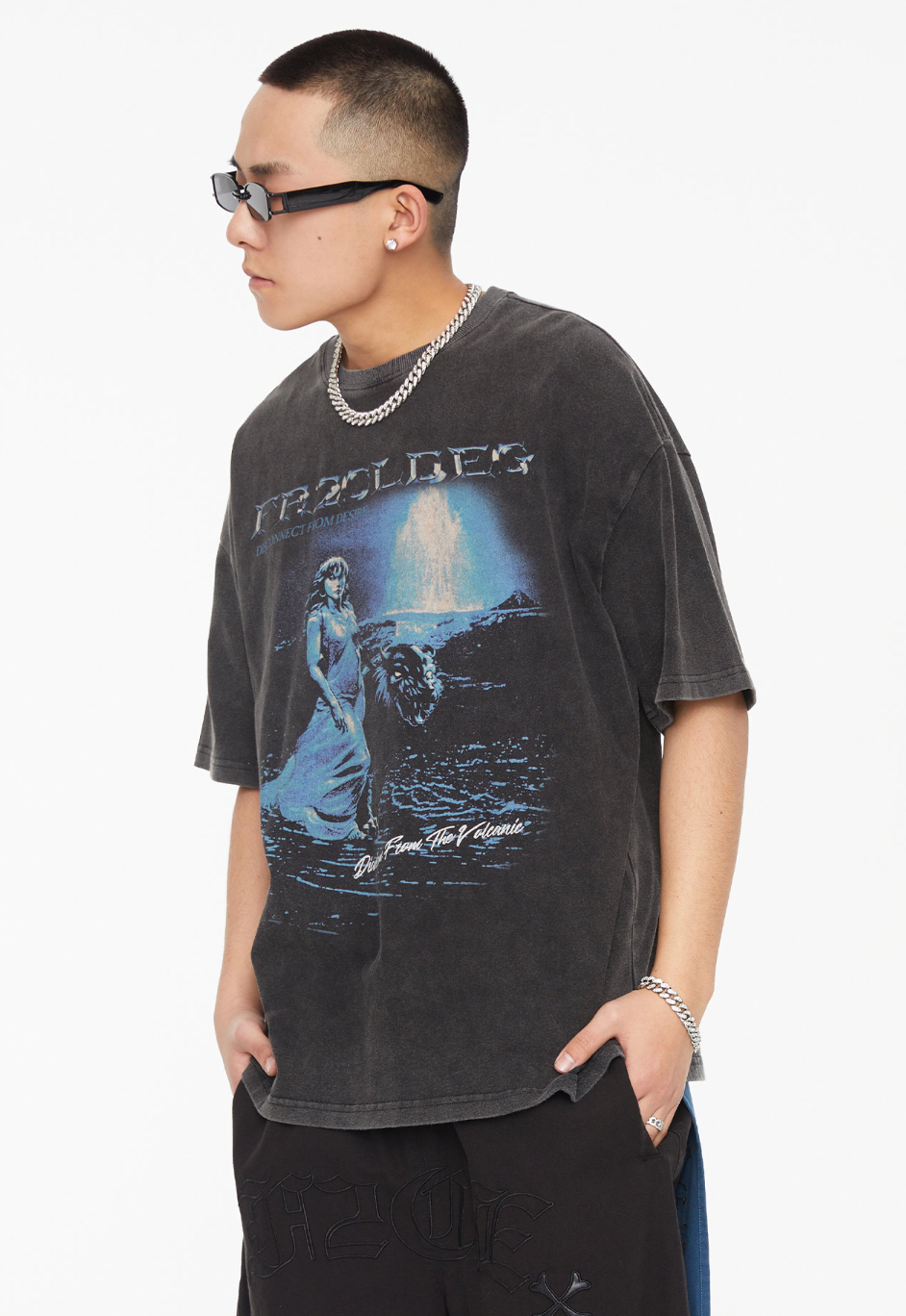 F2CE Old Retro Print Vintage washed Tee
