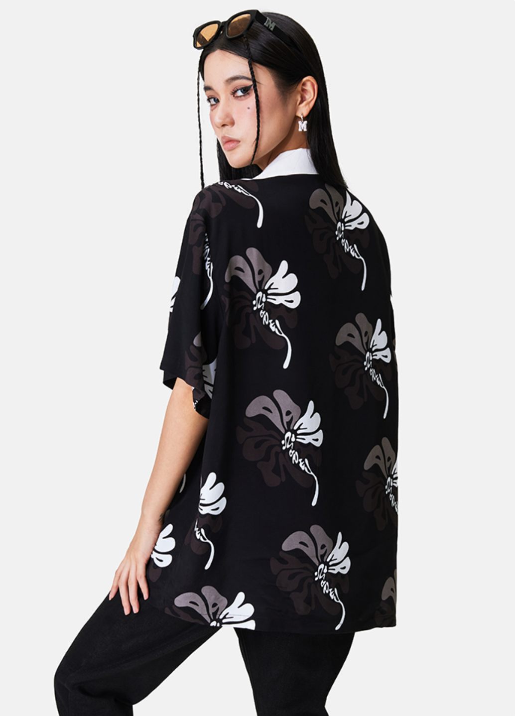 MEDM Lapel Color Short Sleeved Hawaiian Shirt