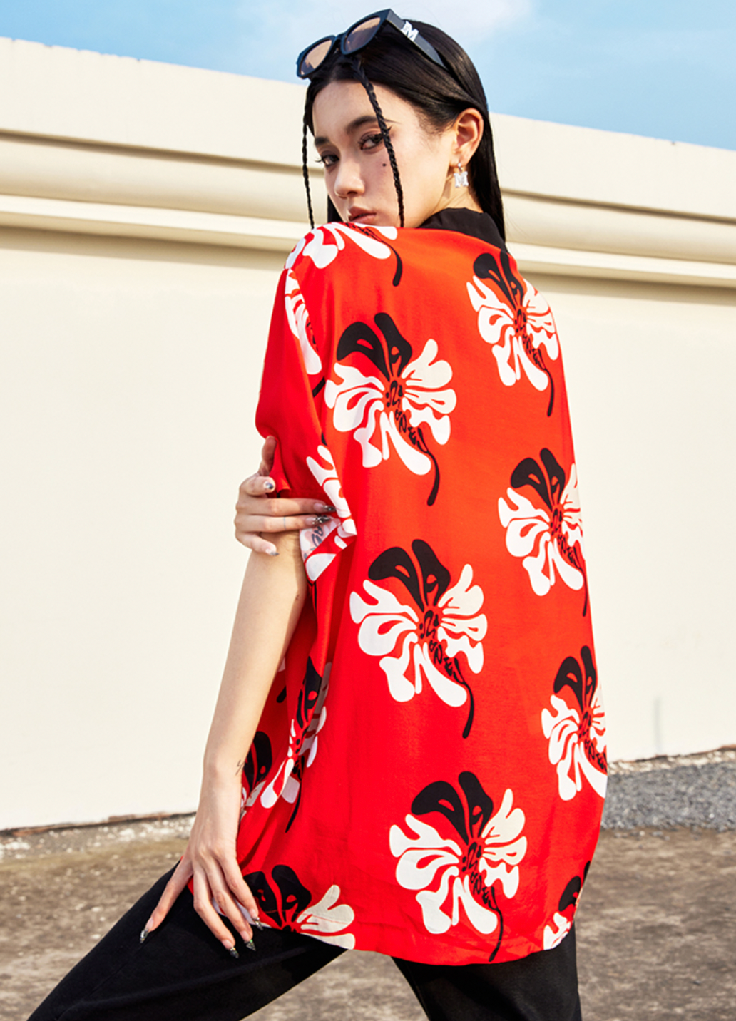 MEDM Lapel Color Short Sleeved Hawaiian Shirt