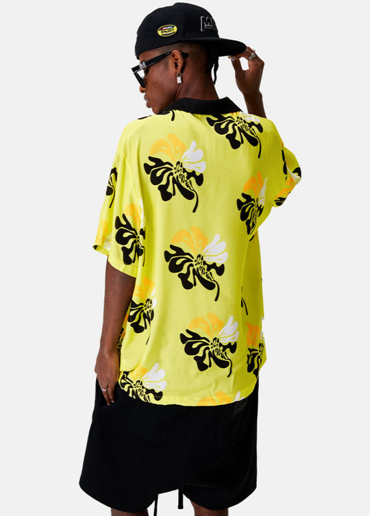 MEDM Lapel Color Short Sleeved Hawaiian Shirt