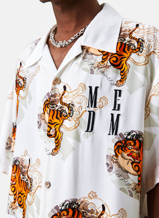 MEDM Tiger Full Printed Short Sleeved Hawaiian Shirt