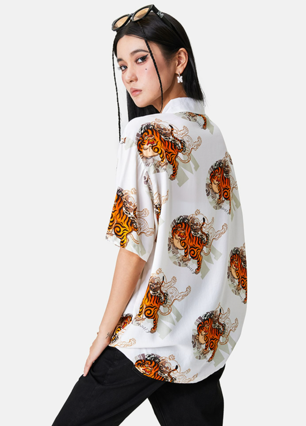 MEDM Tiger Full Printed Short Sleeved Hawaiian Shirt