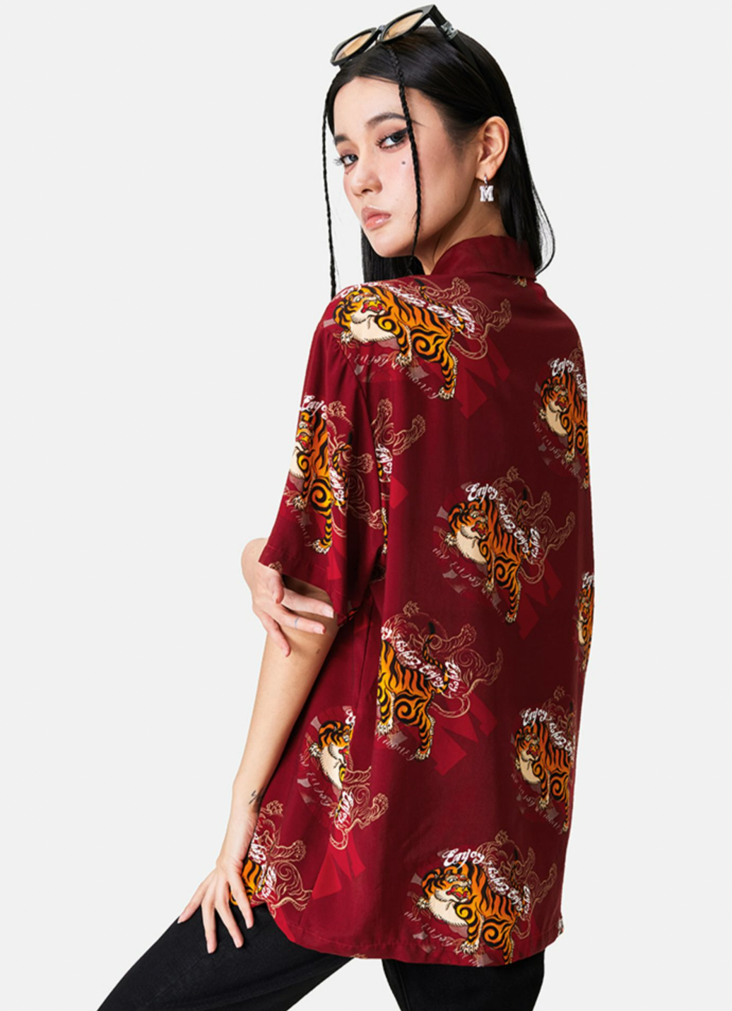 MEDM Tiger Full Printed Short Sleeved Hawaiian Shirt