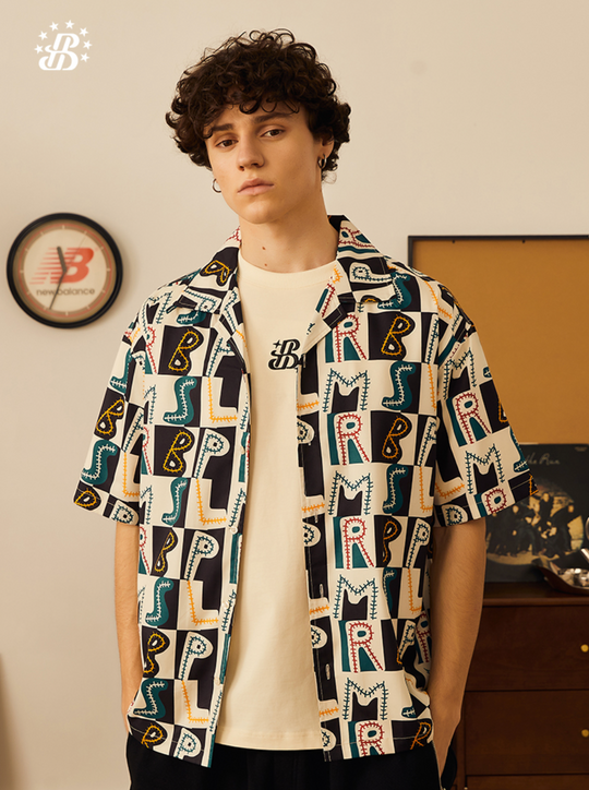 PRBLMS Hand Painted LOGO Checkered Short Sleeved Shirt