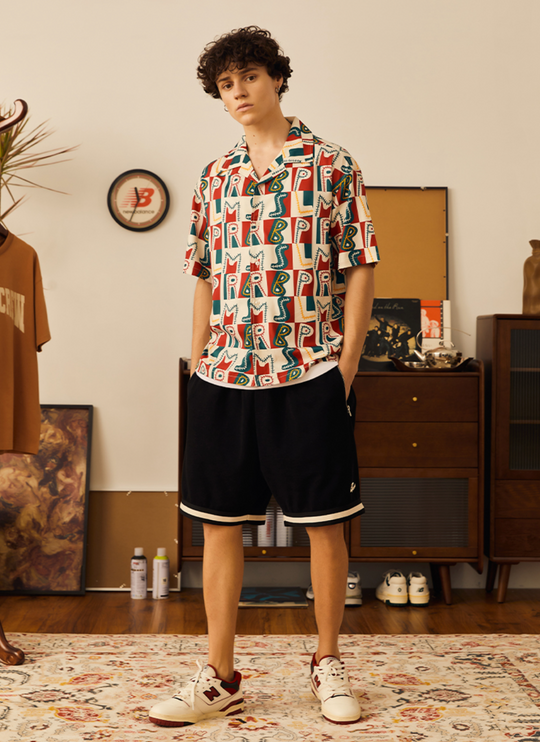 PRBLMS Hand Painted LOGO Checkered Short Sleeved Shirt