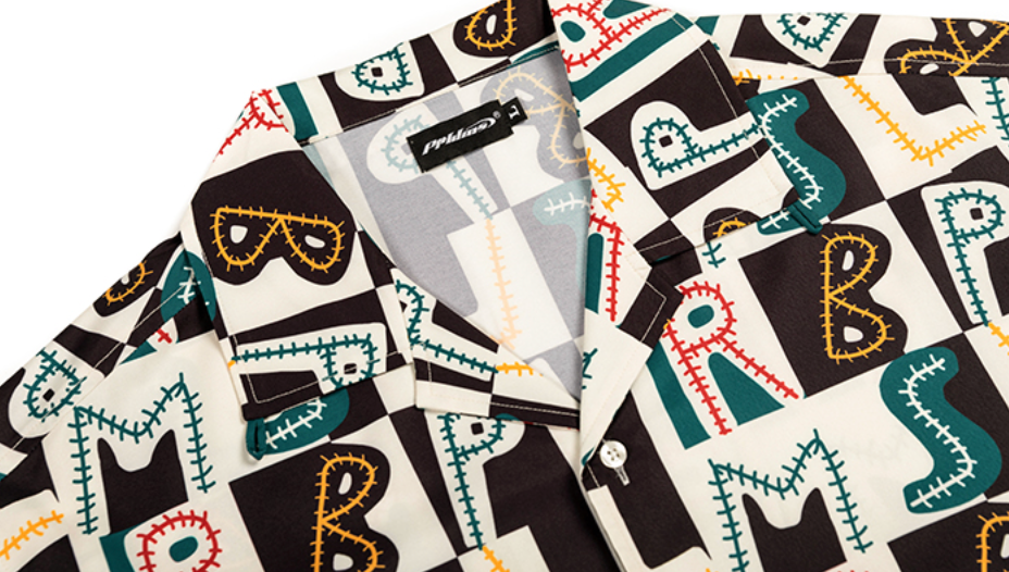 PRBLMS Hand Painted LOGO Checkered Short Sleeved Shirt