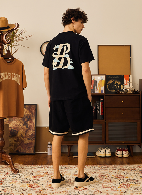 PRBLMS Clouds LOGO Embroidered Print Tee