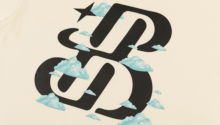 PRBLMS Clouds LOGO Embroidered Print Tee