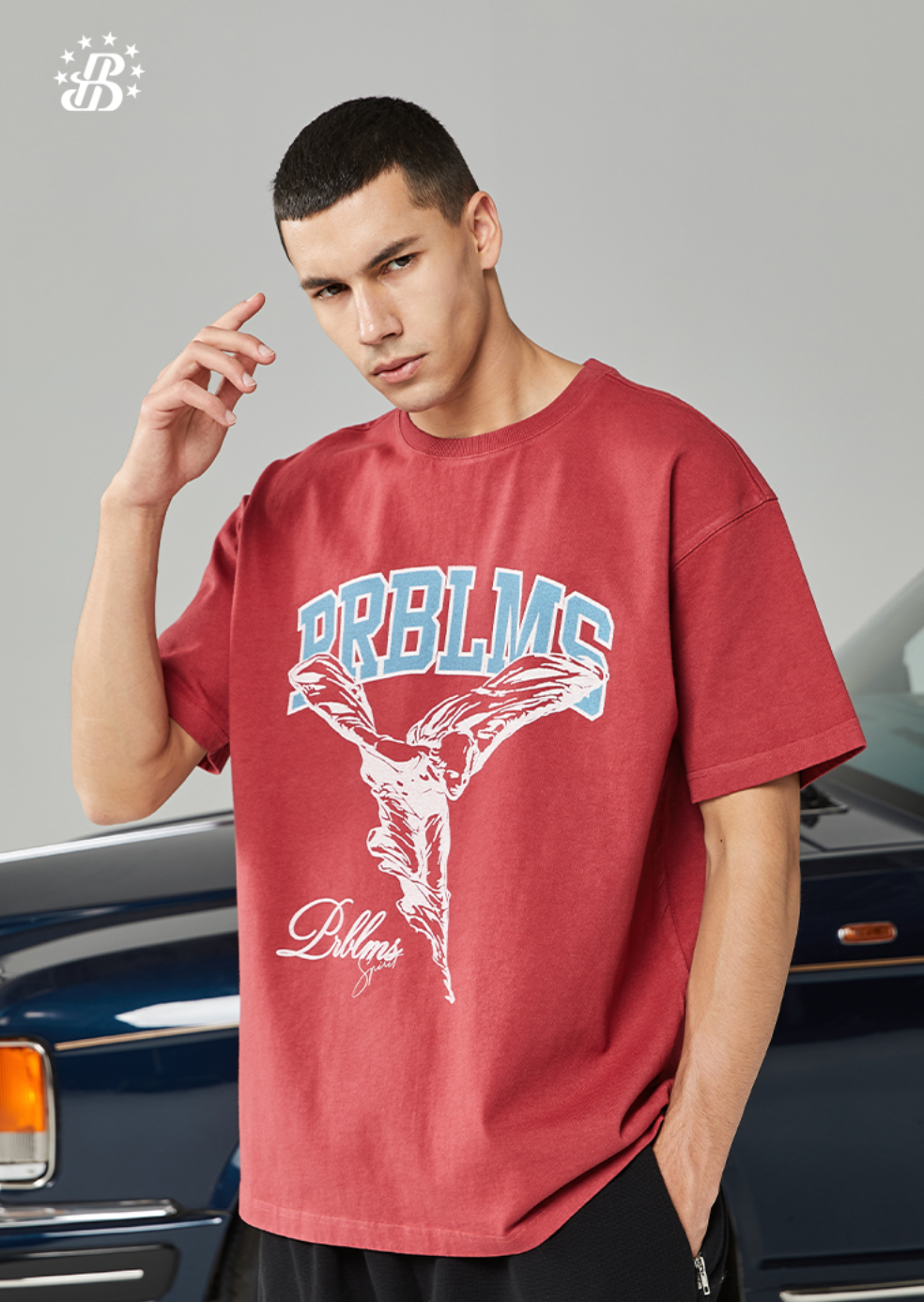 PRBLMS Flying Goddess LOGO Print Washed Tee