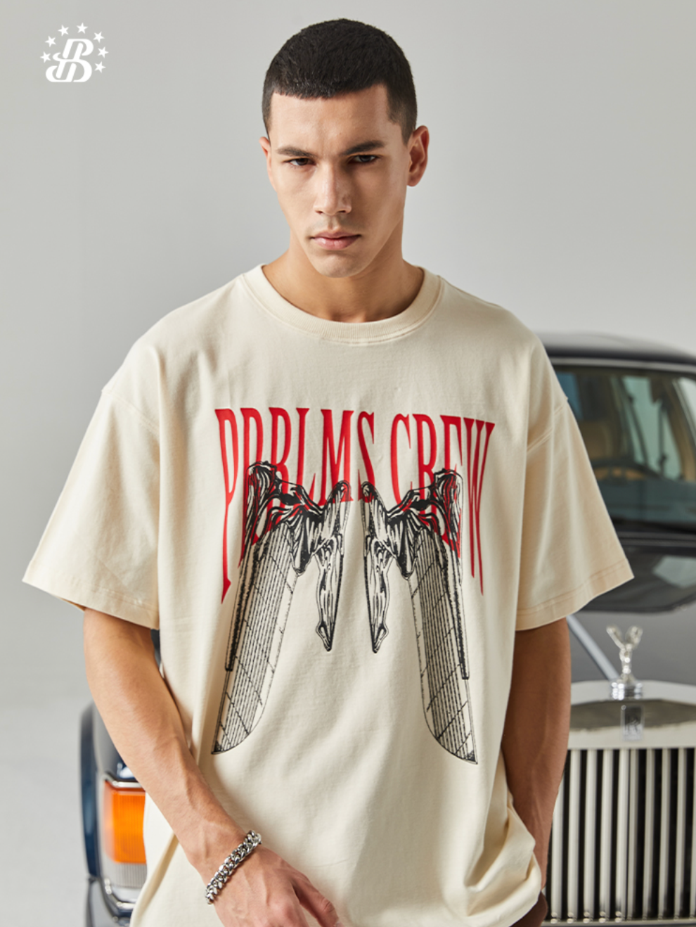 PRBLMS Gothic Double Wing LOGO Printed Tee