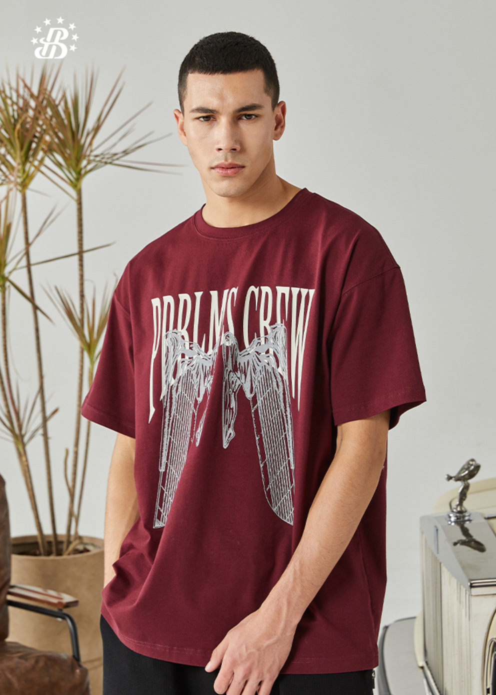 PRBLMS Gothic Double Wing LOGO Printed Tee