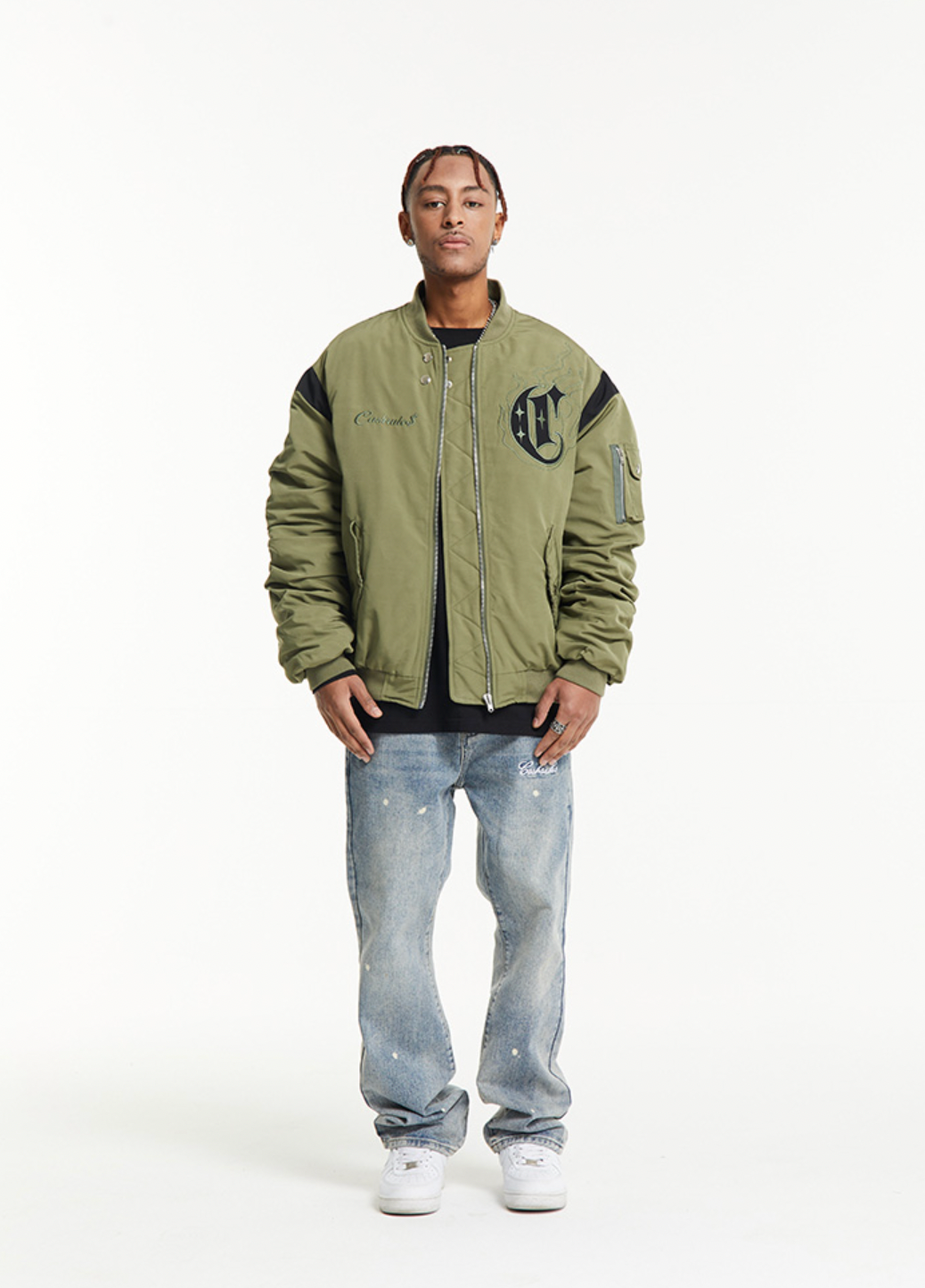 CashRules Skull Embroidery Air Force Pilot Jacket