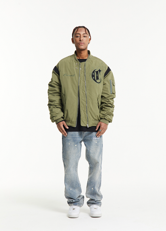 CashRules Skull Embroidery Air Force Pilot Jacket