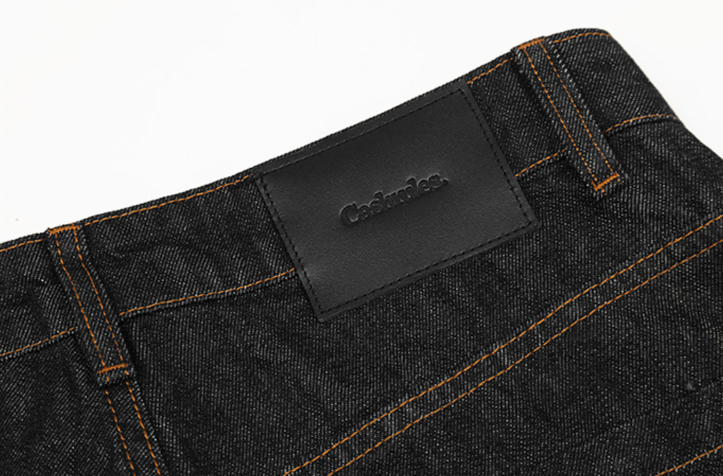 Cashrules Multi Pocket Love Embroidery Denim Pants