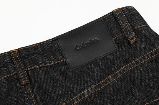 Cashrules Multi Pocket Love Embroidery Denim Pants