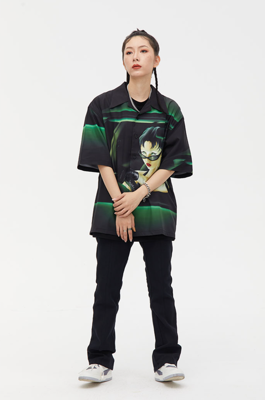 Cashrules Gangster Sports Car Print Short Sleeved Cuban Shirt