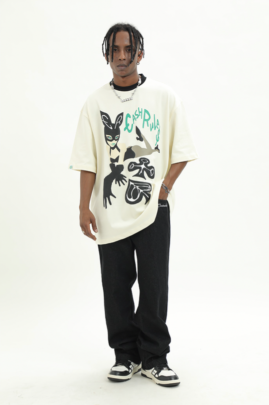 Cashrules Bunny Girl Foam Printing Tee