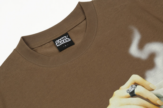 Cashrules Patch Pocket Skull Coffee Cup Printing Tee