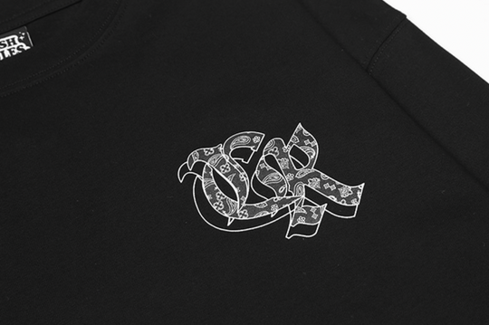 Cashrules Paisley Logo Print Long Sleeved Tee