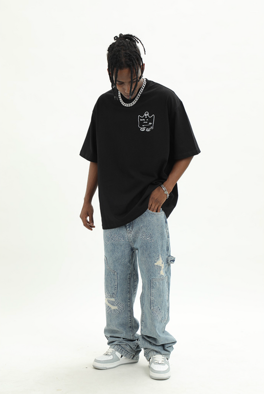 Cashrules Small Ghost Printed Tee