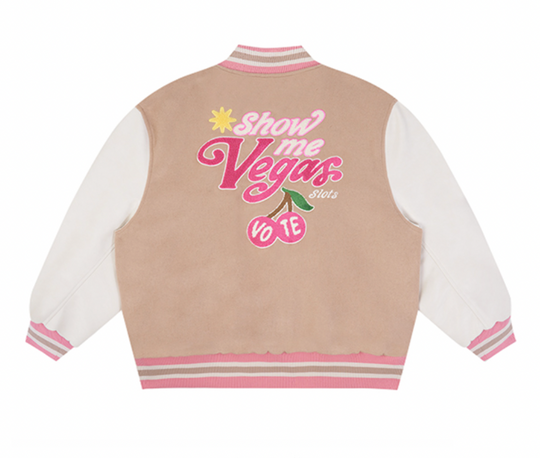 VOTE Patch Embroidered Cherry Varsity Jacket
