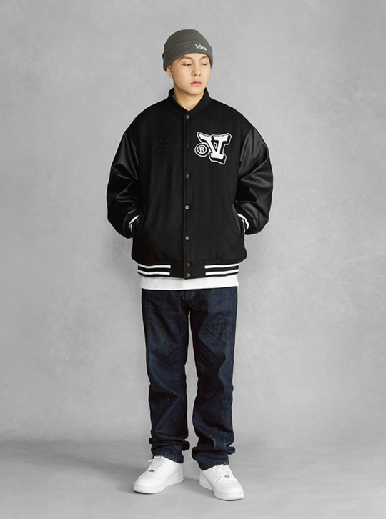 VOTE Logo Patch Embroidered Varsity Jacket