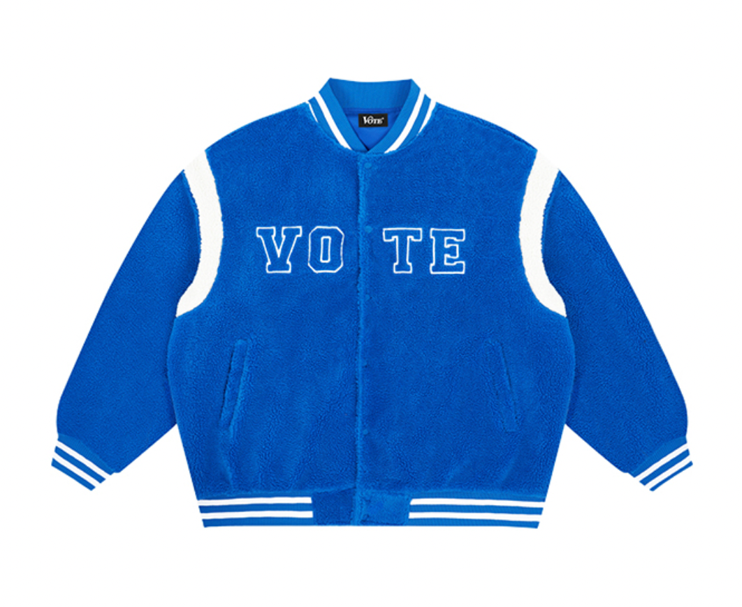 VOTE Logo Sherpa Baseball Jacket