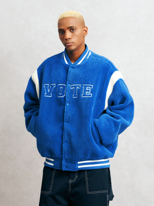 VOTE Logo Sherpa Baseball Jacket