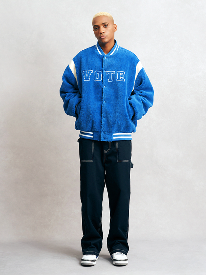 VOTE Logo Sherpa Baseball Jacket