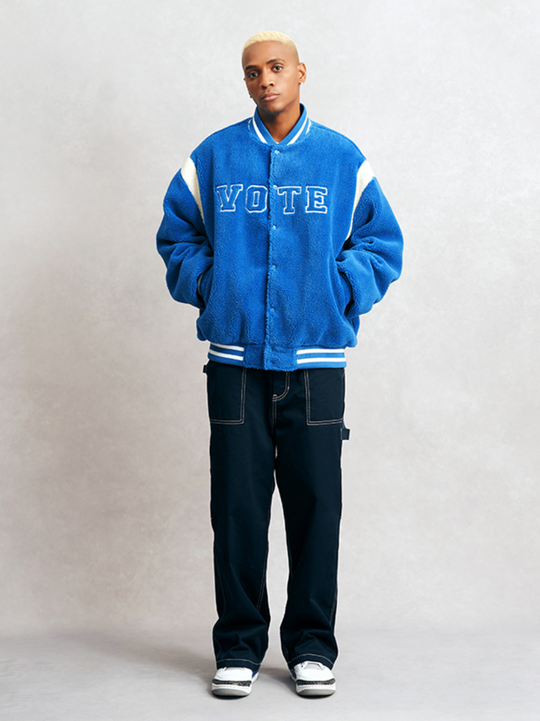 VOTE Logo Sherpa Baseball Jacket