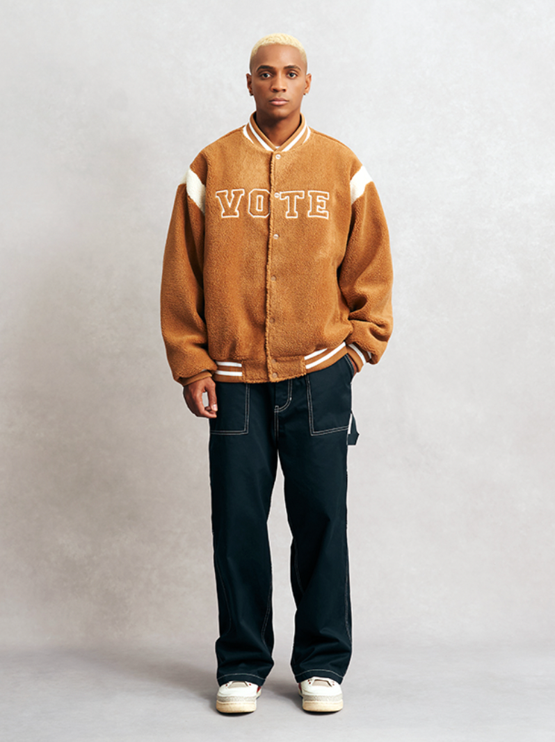 VOTE Logo Sherpa Baseball Jacket