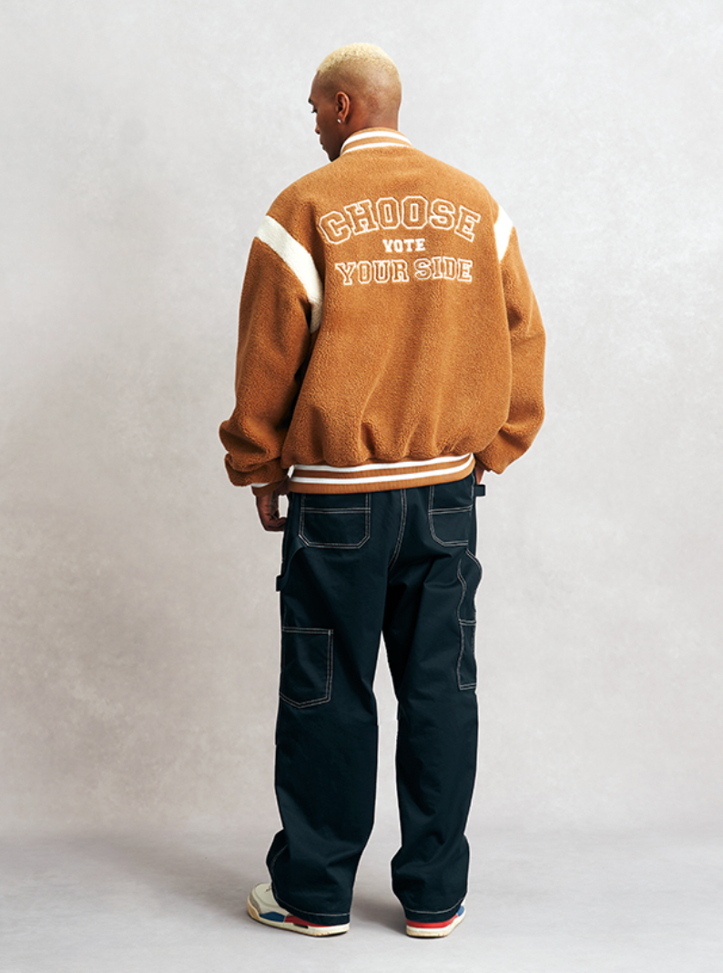 VOTE Logo Sherpa Baseball Jacket