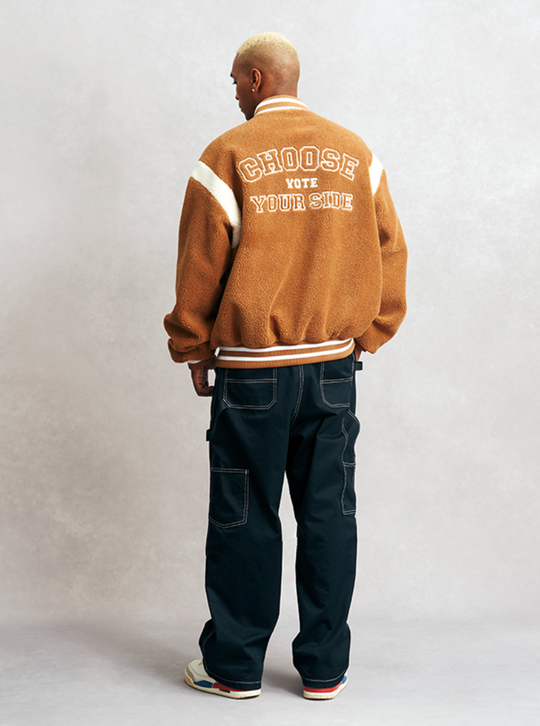 VOTE Logo Sherpa Baseball Jacket
