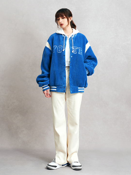 VOTE Logo Sherpa Baseball Jacket