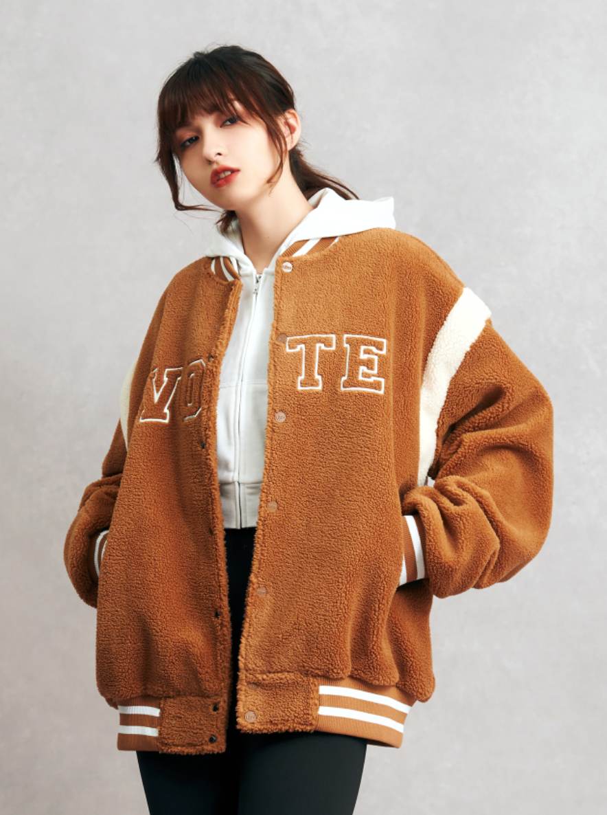 VOTE Logo Sherpa Baseball Jacket