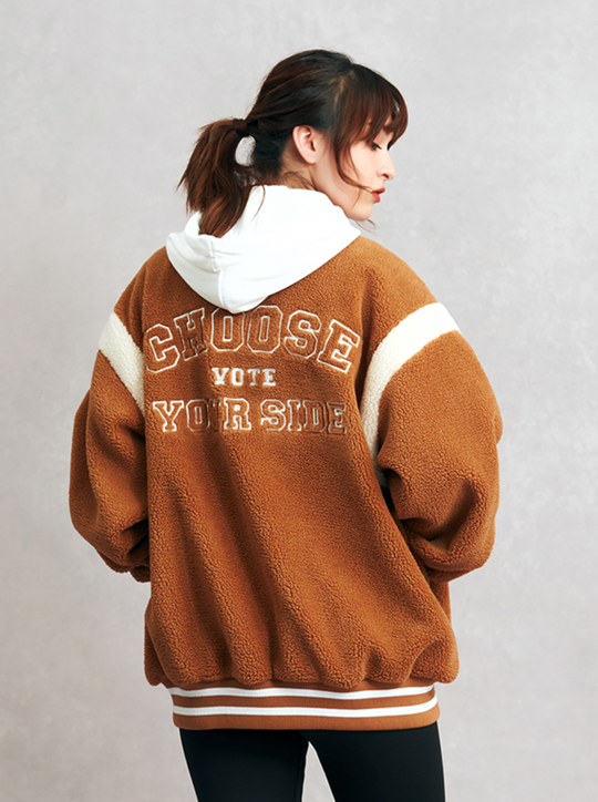 VOTE Logo Sherpa Baseball Jacket
