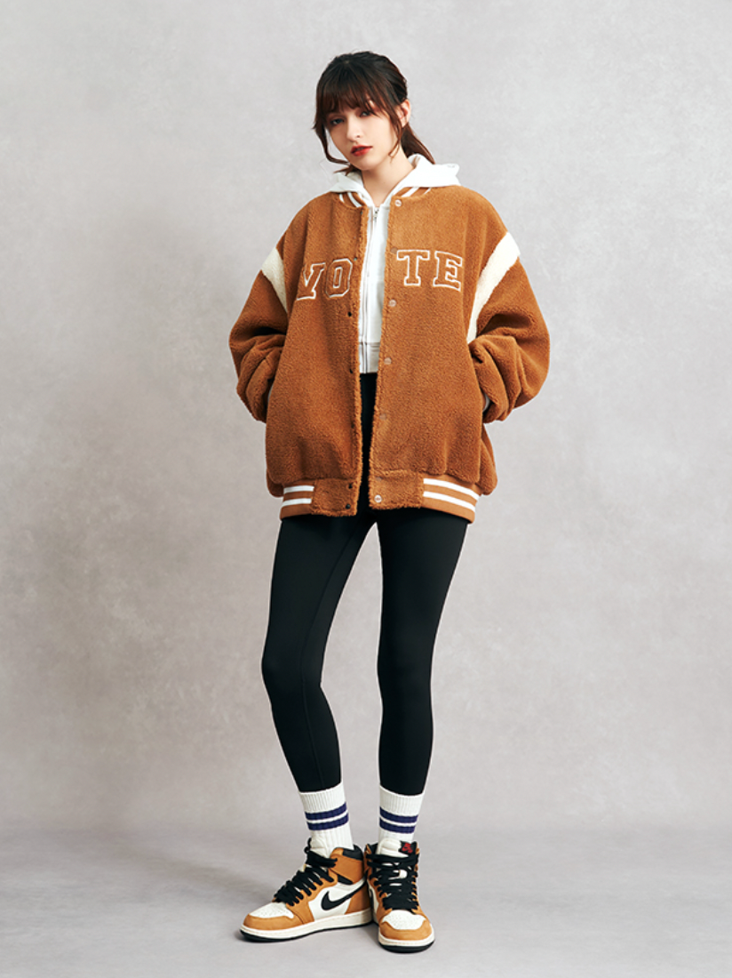 VOTE Logo Sherpa Baseball Jacket