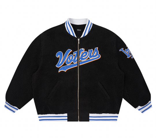 VOTE Logo Sherpa Fleece Baseball Jacket