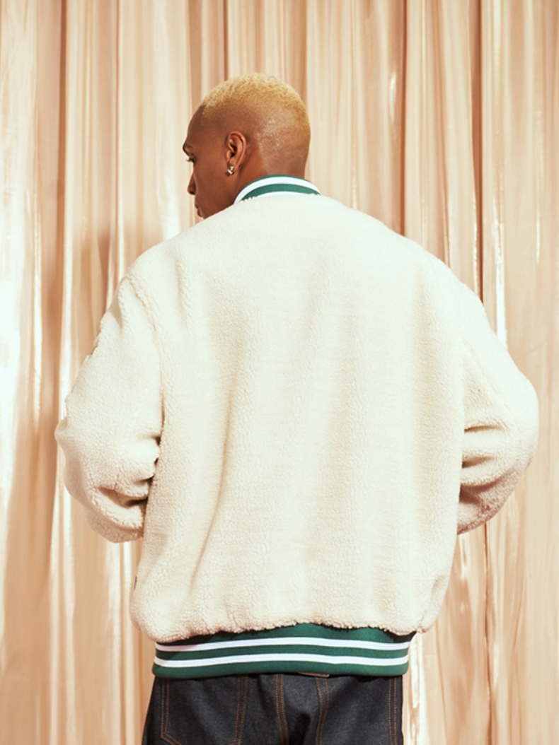 VOTE Logo Sherpa Fleece Baseball Jacket