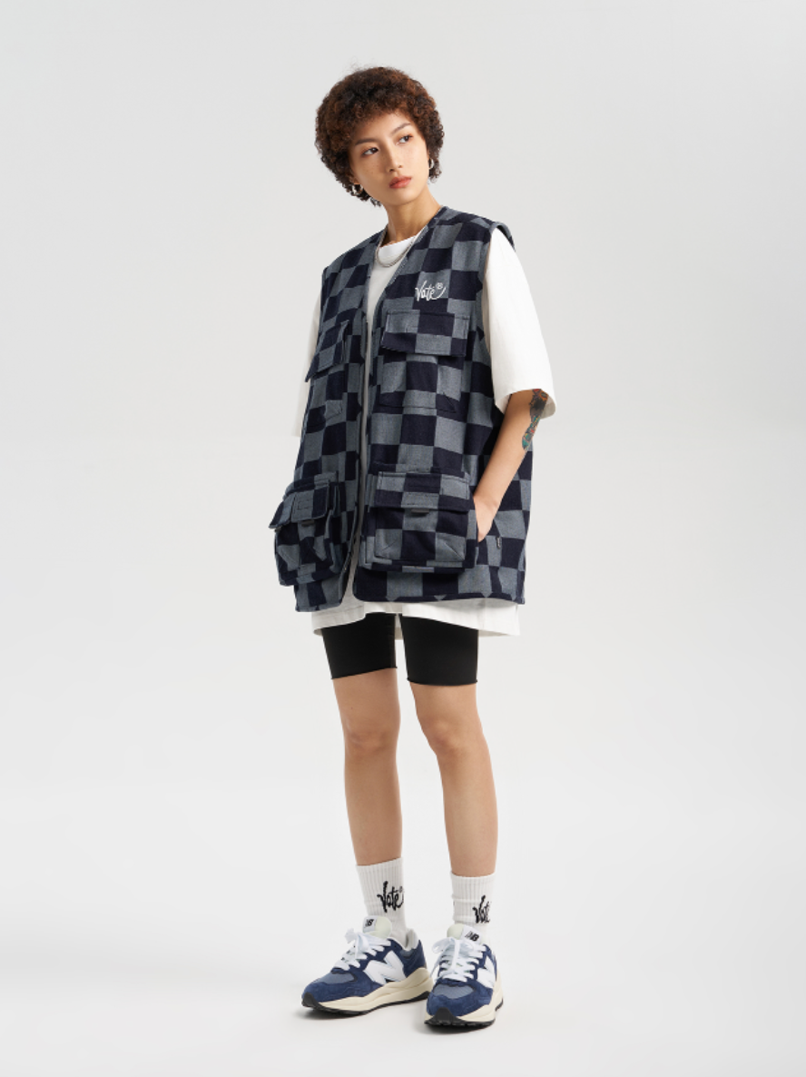 VOTE Checkerboard Logo Vest