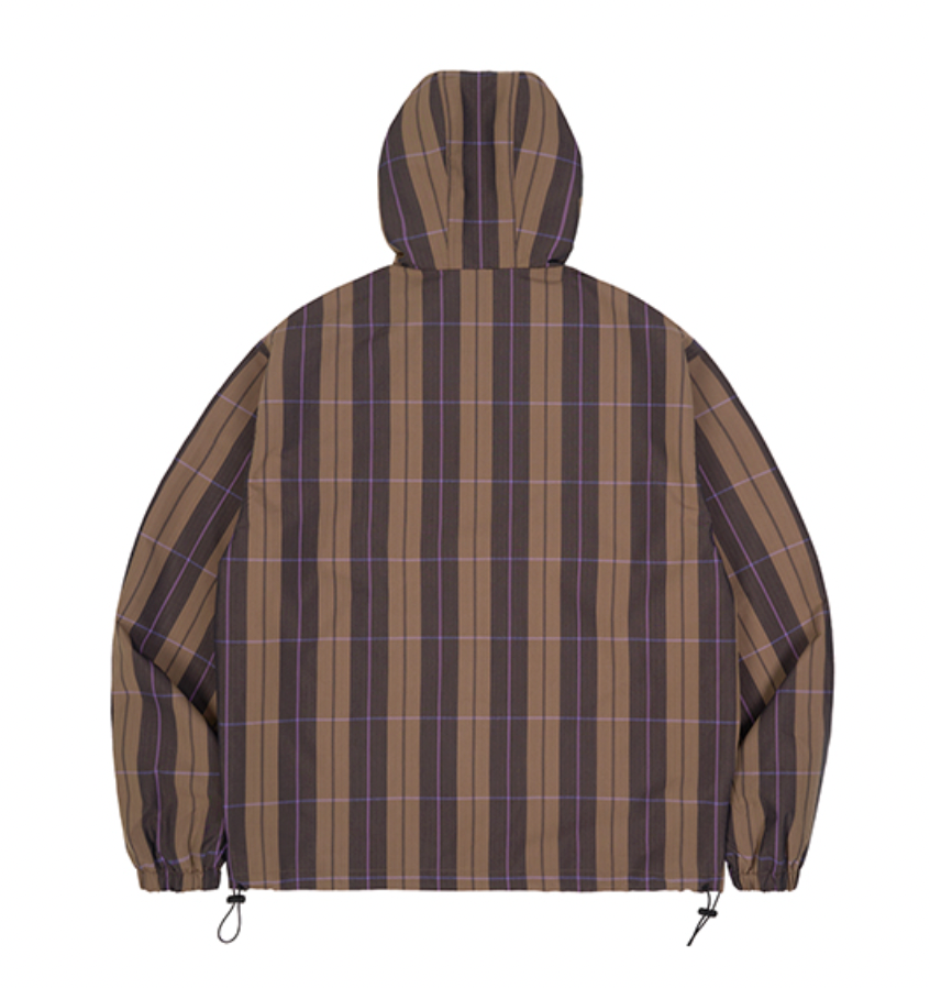 VOTE Half Zip Plaid Logo Jacket