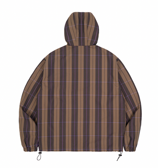 VOTE Half Zip Plaid Logo Jacket
