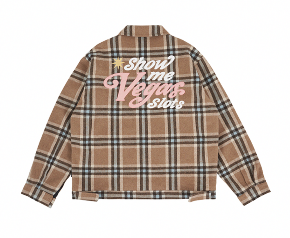 VOTE Embroidered Plaid Jacket
