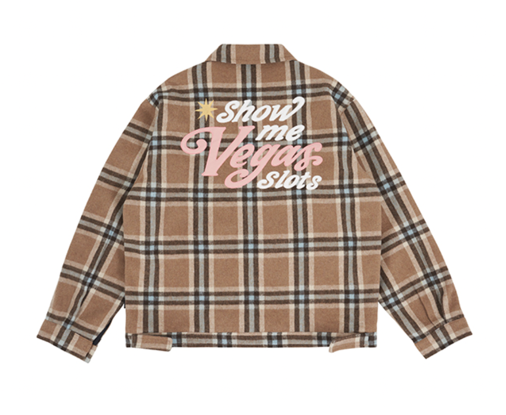 VOTE Embroidered Plaid Jacket