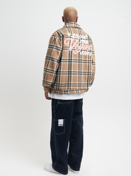 VOTE Embroidered Plaid Jacket