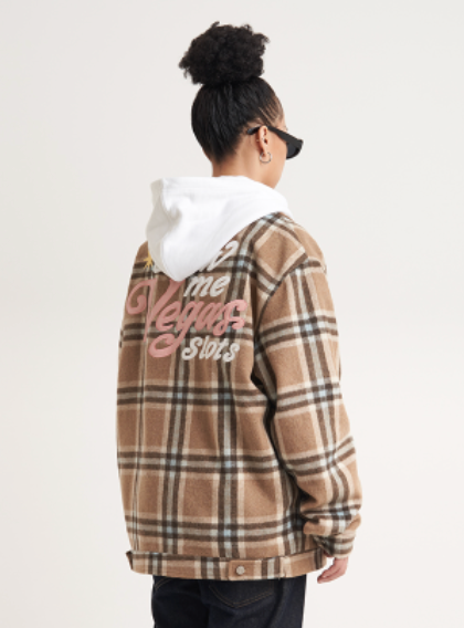 VOTE Embroidered Plaid Jacket