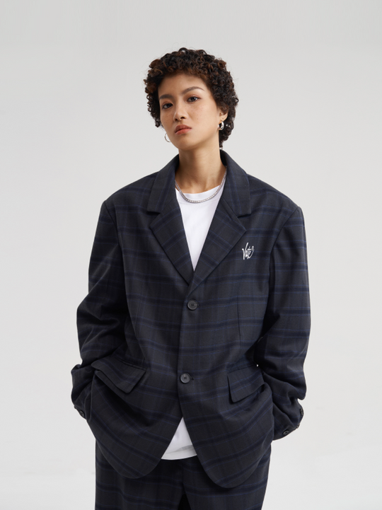 VOTE Plaid Suit Jacket
